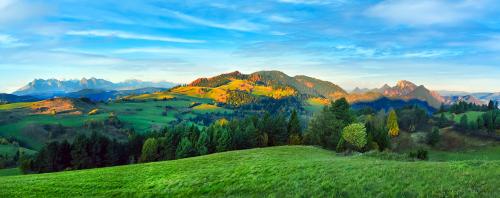 Z Lesnického sedla panorama